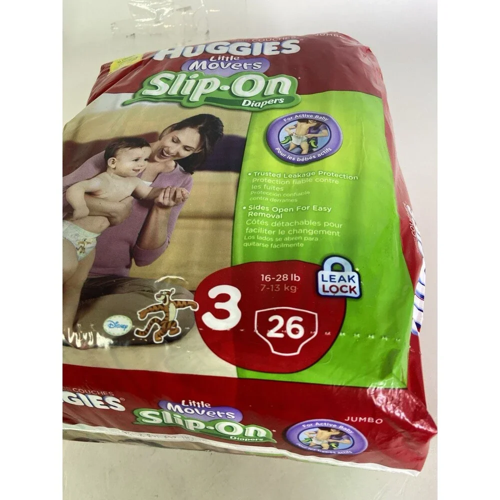 2010 Huggies Little Movers Slip On Diapers Size 3 Pack of 26 Diapers NEW